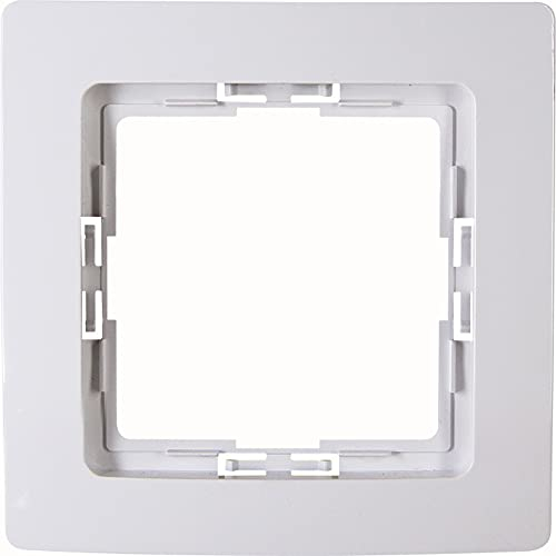 Kopp PARIS 1-fach Abdeckrahmen in Arktis-Weiß - 83 x 83 x 9,5 mm - Rahmen für Steckdosen & Schalter - Stilvoller Steckdosenrahmen aus Kunststoff - Hochwertiger Lichtschalter-Rahmen