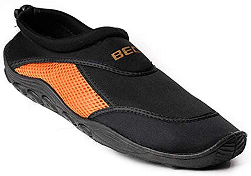 Beco - Badeschuh - Chaussons de surf - Mixte Adulte ,noir/orange ,44