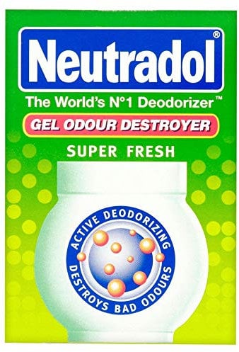 Neutradol Slow Release Gel, Air Freshener and Odour Eliminator, No Plug or Spray Needed, Super Fresh, Multipack of 12 x 135g