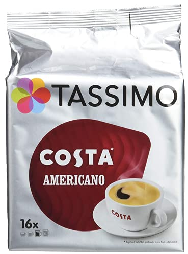 Tassimo Costa Americano Coffee Pods Pack of 5 x 16 Pack - Total of 80 Coffee Capsules
