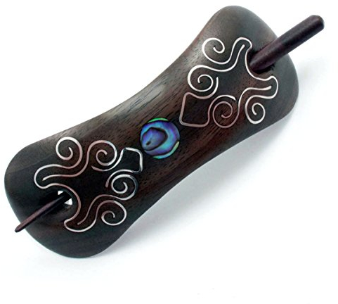 ISLAND PIERCINGS Haarspange, Handarbeit aus Holz, 10cm, Unisex, 1 Stück
