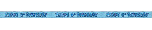 Unique Party 90239 - 12ft Foil Glitz Blue 6th Birthday Banner