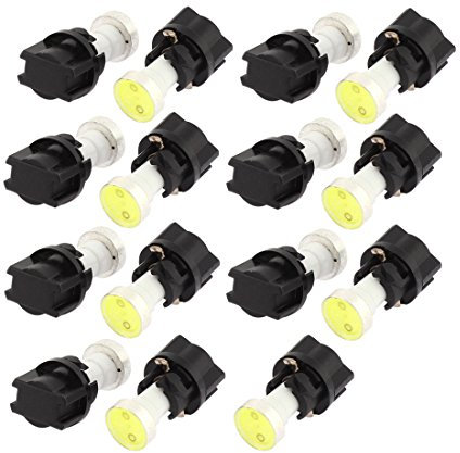 sourcing map 15 Pcs T5 COB 1-LED Ampoule Blanche Voiture Panneau Instrument Clignotant Latéral Intérieur