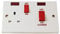 Merriway BH03542 45amp 2-Gang Double Pole with Socket Cooker Switch with Neon