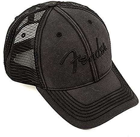 Fender Blackout Trucker Hat, Black, Onesize
