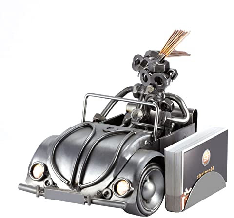 Steelman24 I Figurine en métal Moniteur D'Auto-École avec Porte-Cartes De Visite avec Plaque De Gravure I Made in Germany I Idées Cadeaux