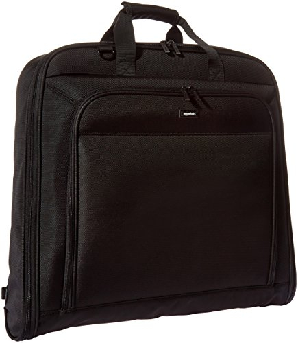 Amazon Basics Hochwertige XL-Kleidertasche, Schwarz, 1,14 m, Einfarbig