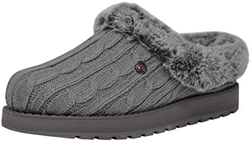 Skechers Womens ICE Angel Mules Slippers Slip On Casual Grey UK 4.5
