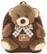PERLETTI Kuscheltier Braunbär Rucksack für Kinder mit Plüschtier Bär - Pluschbär Weich Flauschig und Kindergarten Schultasche - 3 4 5 Jahren Baby Kindertasche 27x21x9 cm (Braunbär mit Bogen)