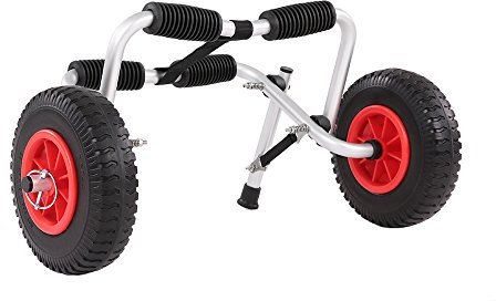 Lixada Kayak Carro de Transporte Plegable de Aluminio + Rubber, 61x26x13cm, Pesa 2,3 kg, con Dos Ruedas de Ahorro Trabajo y Pulsera de 364cm, 75 kg Capacidad de Carga