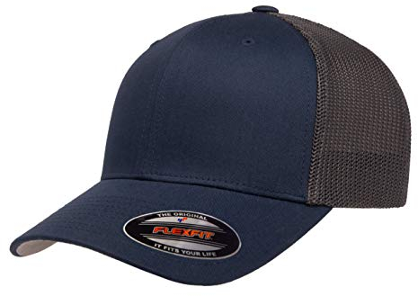 Flexfit Herren Taillierte Zweifarbige Trucker-Mütze, Marineblau/Graphit, Einheitsgröße