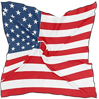 BIGJOKE Damen Halstuch/Halstuch mit amerikanischer Flagge, quadratisch, 60 x 60 cm