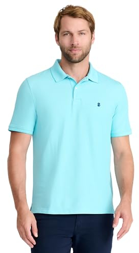 IZOD Herren Advantage Performance Kurzarm-Poloshirt Polohemd, Blau-Blue Radiance, Klein