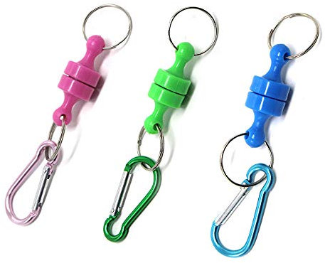3 Pezzi Fibbia Magnetica da Pesca,Moschettone Magnetico Clip, Gancio Portachiavi Magnetico, per Il Fissaggio alla Cintura Portachiavi
