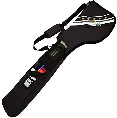 Golf Sunday Carry Bag for Men Women Lightweight Driving Range Zippered Waterproof , Golf Club Carry Case Travel Bag 49 Holds Up to 10 Clubs Portable Foldable (Black)