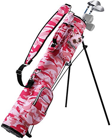 Sunday Golftasche mit Ständer, Golf-Tragetasche mit Reise-Schulter, leichte Golftasche für Männer und Frauen, Golf-Standtasche (Rosa)