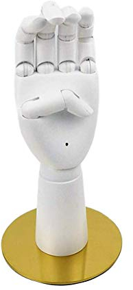 Tubayia Holz Schaufensterpuppe Hand Modellhand Gliederhand Schmuck Display Halter Skizzieren Malerei Handmodell (Weiß)