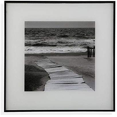 Versa Old Times Cuadro decorativo de forma cuadrada con imagen, Medidas (Al x L x An) 30 x 2 x 30 cm, Cristal, Color Blanco y negro