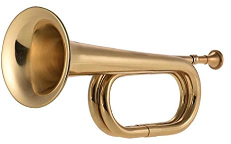 Pinicecore Bugle Call Trumpet Cavalry Horn Brass Instrument with Mouthpiece for School Band B Flat