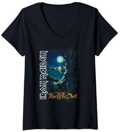 Womens Iron Maiden - Fear Of The Dark V-Neck T-Shirt