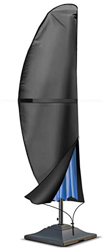 Parasol Cover 3m Waterproof, 600D Oxford Fabric Banana Cantilever Parasol Cover with Zip, 2 to 4m Large Patio Umbrella Cover Weatherproof for Garden Parasol 280x30x81/46cm