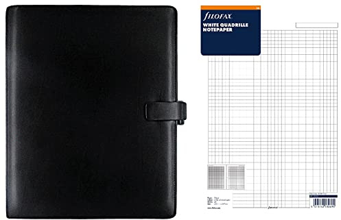 Filofax Metropol Persönlicher Organiser A4 schwarz & 292905 Notizpapier A4, kariert, weiß
