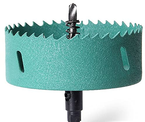 SagaSave 185 mm Bi-Metall-Lochsäge mit Maislochbohrung, Lochschneider, robuster Lochschneider für Holz, Metall, Edelstahl, Kunststoff, Trockenbau, Faserplatte, 1 Stück, Grün
