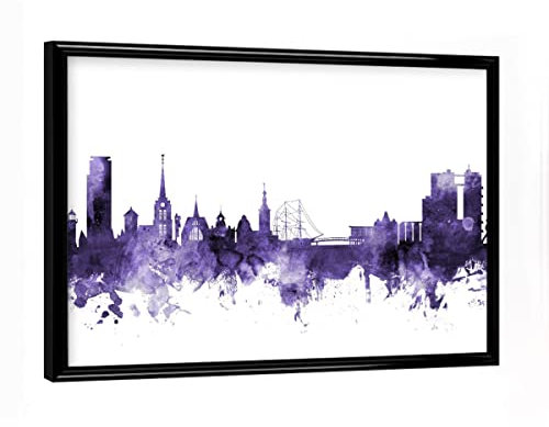 artboxONE Poster mit schwarzem Rahmen 18x13 cm Städte Halmstad Sweden Skyline - Bild Sweden Cityscape halmstad
