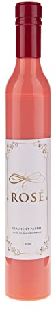 MIJOMA Pocket Umbrella Pocket Umbrella Packed in Bottle, Camouflaged as Wine Bottle, Gag Gift Idea for Wine Drinkers, Wine Lovers, Diameter 90 cm, Rose wine, 30 x 5 x 5 cm