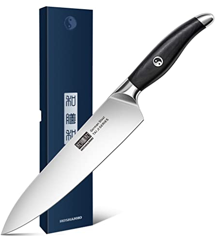 HOSHANHO Kochmesser, Küchenmesser 20cm Gebrauchsmesser aus hochwertigem deutschem Kohlenstoff-Edelstahl, professionelles Kochmesser mit mühelosem ergonomischem Griff.