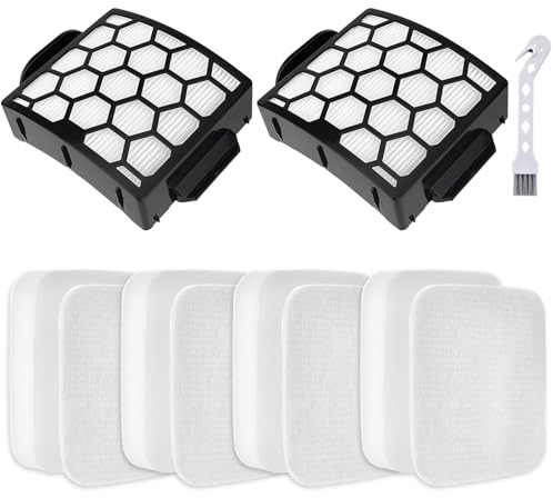 Replacement Filter for Shark NV602UKT NV612UK NV612UKT NZ690UKT NZ691UK NZ691UKT NZ710UK NZ710UKT, NV702 Powered Lift-Away Upright Vacuum Cleaner, 2 HEPA Filters and 4 Foam & Felt Filters