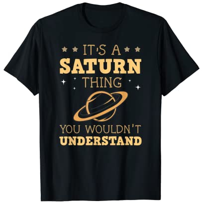 Saturn Planet Ring Sonnensystem Gas Atmosphäre Raum T-Shirt