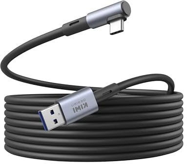 KIWI design Cavo di Collegamento 3 Metri Compatibile con Quest 3S/3/2/1/Pro e Pico 4, Cavo di Collegamento USB 3.0 con Clip per Cavo