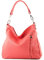 modamoda de - T183 - ital. Damen Schultertasche aus Leder, Farbe:Bubble Gum