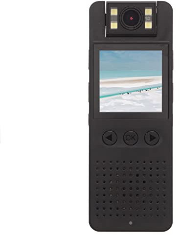 Body Camera, Mini 1080P Indossabile Videoregistratore con Obiettivo Rotante a 180 Gradi, Videocamera Portatile Montata Sul Corpo per la Guardia di Sicurezza delle Forze Dell'Ordine
