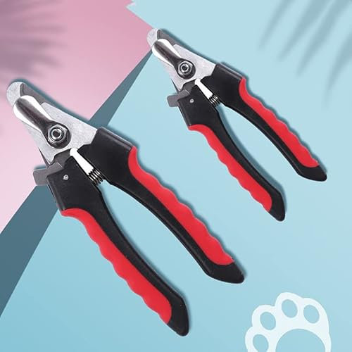 Dog & Cat Pets Nail Clippers and Trimmers Professional Pet Nail Clipper Grooming Tool for Thick Nails Easy-to-Cut Pets Nail Cutter with Free Nail File for Large and Small Animals (Small, Red)