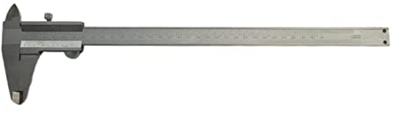 WRS Präz.-Messschieber/Schieblehre mit Feststellschraube, DIN 862, rostfrei, mattverchromt, ganz gehärtet, 4-fach Messung, mit Gewindetabelle, im Etui, Größen Name: 300 mm Messbereich, Nonius 0,02 mm