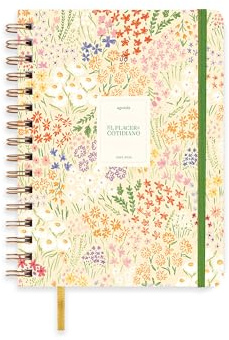 UO Schülerkalender Bloom Wochenansicht: Beginnt im September 2025 und endet im August 2026, Fester Einband, enthält 127 Aufkleber, Gummiband und Registerband, Blumen