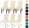 Yugarlibi Stuhlhussen 6er Set Stretch Stuhlhussen Schwingstuhl Elastische Hussen Stuhlbezug Abnehmbarer Waschbarer Stühle Schutz für Küche Restaurant Hotel Bankett Hochzeit (Beige, 6 Stück)
