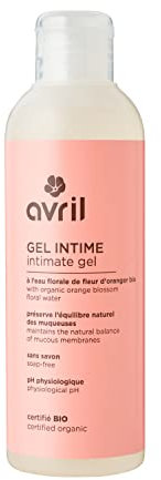 Avril - Gel Intime Bio - Sans Savon, pH Physiologique - Eau Florale d'Oranger Bio - Testé Gynécologiquement - 99% d'Origine Naturelle - Certifié Bio Ecocert - Produit Vegan - 200ml