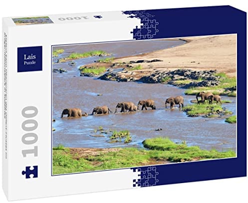 Lais Puzzle Elefant beim Überqueren des Olifant-Flusses im Krüger-Nationalpark in Südafrika 1000 Teile