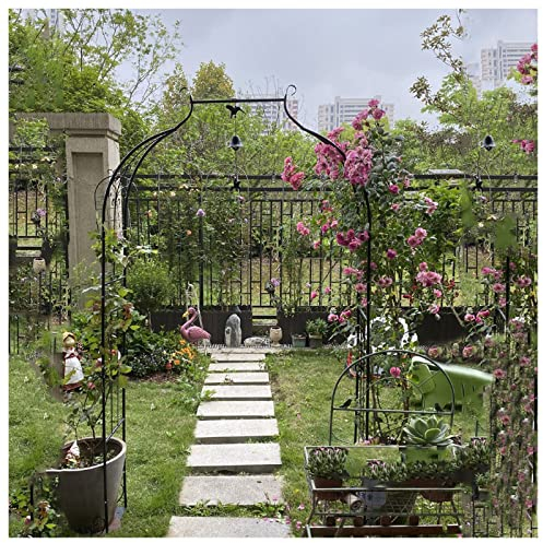 LQSSA Metal Garden Arch, 120X30X205 Cm, Pergolato da Giardino per Vari Impianti Di Arrampicata, Cortile da Giardino All'Aperto/Black