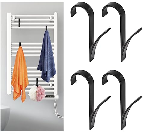 4 Stück Haken für Rundheizkörper,Aluminium Heizkörper Haken Handtuchhalter Heizkörper Rundheizkörper Haken Heizung Handtuchhalter Haken für Handtuchheizkörper für Bad und Küchentuchhaken Weiß