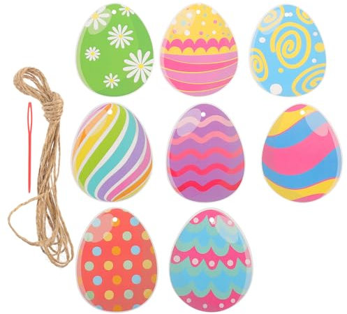 WOFASHPURET 24St Ostern-Tag-Ornament Osterkranz-Ei Ostereier basteln Kranzringe hängende osterdekoration Ostervorräte das Banner Karte Requisiten Anhänger