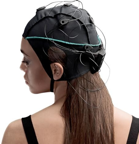 Unicorn Hybrid Black tragbares EEG-Headset - hochwertige EEG-Daten von 8 Hybrid EEG-Elektroden, die mit 24 Bit und 250 Hz pro Kanal abgetastet Werden, für viele Verschiedene BCI-Anwendungen