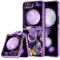YINLAI Cover per Samsung Z Flip 5 5G, custodia a farfalla luminosa per Galaxy Z Flip 5, custodia lucida ultra sottile antiurto custodia per telefono per Samsung Galaxy Z Flip5 6,7, viola