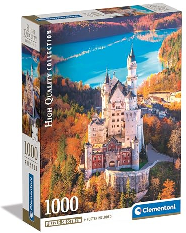 Clementoni Puzzle 1000 Teile + Poster: Neuschwanstein