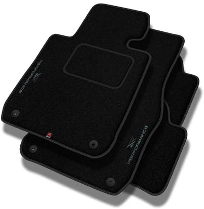 PERFORMANCE Personalisierte Velours Fußmatten Auto für Audi RS3 8P 2003-2013 - Standard, Perforiert, grau schwarz -Präzise CNC-Stickerei, Design-Lochpaspel, Auto Fußmatten - Perfekt für Autofahrer und