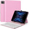 MoKo Funda Universal con Teclado para 9,9.7,10.1,10.2,10.4,10.5,10.9,11 Tableta, Teclado Bluetooth QWERTY US Internacional Inalámbrico & Portalápices para iPad, Samsung, Fire, Pixel, Flor Rosa
