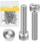Tornillos cilíndricos M4 x 25 mm con hexágono interior, 50 unidades, Caianwin DIN 912 de acero inoxidable (A2 V2A), tornillos para máquinas industriales, vehículos de motor, construcción
